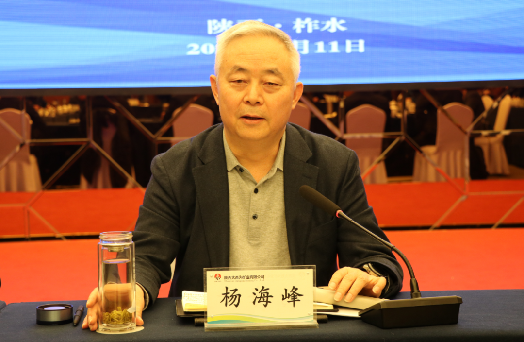 楊海峰與調研陜鋼集團大西溝礦業(yè)公司的中國地質調查局、北京上唐集團等單位專家團隊座談